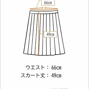 1円 スクールスカート 夏物 w66-丈49 紺 中学 高校 プリーツ 学生服 制服 女子 中古 HK6022の画像6