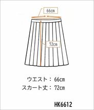 1円 スクールスカート 夏物 w66-丈72 紺 中学 高校 プリーツ 学生服 制服 女子 中古 HK6612_画像6