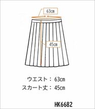 1円 スクールスカート 夏物 w63-丈45 紺 中学 高校 ミニ丈 プリーツ 学生服 制服 女子 中古 HK6682_画像6