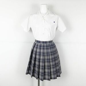 1円 ブラウス ミニスカート 上下2点セット フランシスコ 夏物 女子 学生服 白百合学園 白 制服 中古 ランクC EY8450