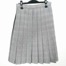 1円 スクールスカート 夏物 w66-丈67 チェック 福山高校 プリーツ 学生服 制服 女子 中古 IN4740_画像1