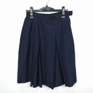 1円 スクールスカート 夏物 w66-丈57 紺 静岡浜松南高校 プリーツ 学生服 制服 女子 中古 HK5401