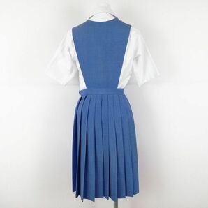 1円 ジャンパースカート ウエスト70 夏物 女子 学生服 福岡久留米城南中学 水色 制服 中古 ランクC EY9084の画像2