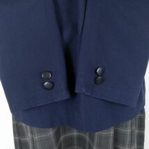 1円 ブレザー チェックスカート 紐タイ 上下4点セット 175A 大きいサイズ カンコー 冬物 女子 学生服 中学 高校 紺 中古 ランクC EY9200_画像3