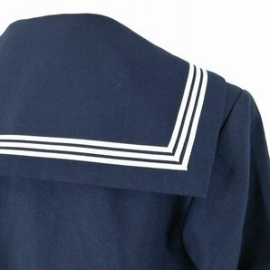 1円 セーラー服 ジャンパースカート スカーフ 上下3点セット 165A カンコー 冬物 白3本線 女子 学生服 中学 高校 紺 中古 ランクC EY8898の画像3