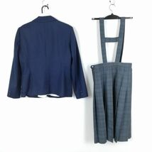 1円 ブレザー チェックスカート 上下4点セット 170A 大きいサイズ 冬物 女子 学生服 大阪豊中第十三中学 紺 制服 中古 ランクC EY9204_画像2