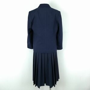 1円 ブレザー ジャンパースカート 紐タイ 上下4点セット 160A 冬物 女子 学生服 中学 高校 紺 制服 中古 ランクB EY9348の画像2