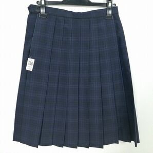 1円 スクールスカート 夏物 w66-丈58 チェック 中学 高校 プリーツ 学生服 制服 女子 中古 IN4742の画像2