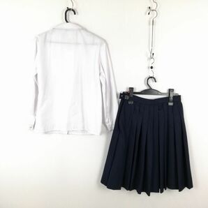 1円 ブラウス スカート ネクタイ 上下3点セット S 中間服 女子 学生服 中学 高校 白 制服 中古 ランクB EY0943の画像2