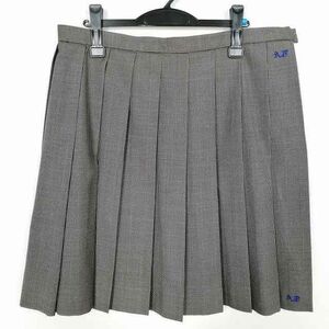 1円 スクールスカート 大きいサイズ 冬物 w78-丈56 チェック 中学 高校 プリーツ 学生服 制服 女子 中古 IN4850