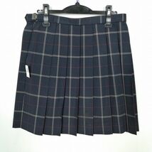 1円 スクールスカート 大きいサイズ 夏物 w75-丈50 チェック 東京駒澤大学高校 プリーツ 学生服 制服 女子 中古 IN4925_画像2