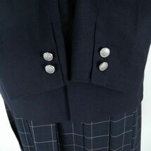 1円 ブレザー チェックスカート 紐タイ 上下4点セット カンコー 冬物 女子 学生服 東京千歳丘高校 紺 制服 中古 ランクC EY9789_画像3