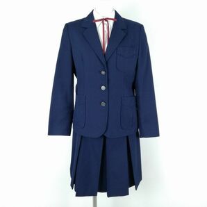 1円 ブレザー スカート 上下4点セット 指定 165A ミッシェルクラン 冬物 女子 学生服 神奈川汲沢中学 花紺 制服 中古 ランクC EY9794の画像1