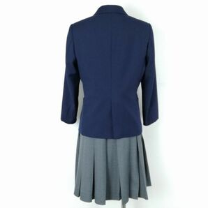 1円 ブレザー スカート 紐タイ 上下4点セット 150A 冬物 女子 学生服 中学 高校 紺 制服 中古 ランクB EY9863の画像2