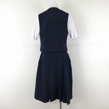 1円 ベスト スカート 紐タイ 上下4点セット 夏物 女子 学生服 東京日野第四中学 紺 制服 中古 ランクB EY9722_画像2