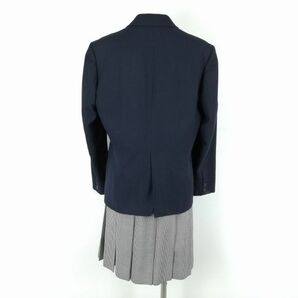 1円 ブレザー チェックスカート 上下4点セット 大きいサイズ カンコー 冬物 女子 学生服 岡山金光学園中学高校 紺 中古 ランクC NA0034の画像2