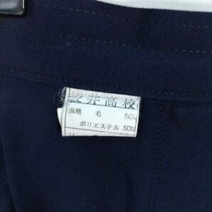 1円 スクールスカート 夏物 w69-丈55 紺 静岡袋井高校 プリーツ 学生服 制服 女子 中古 HK6062の画像5