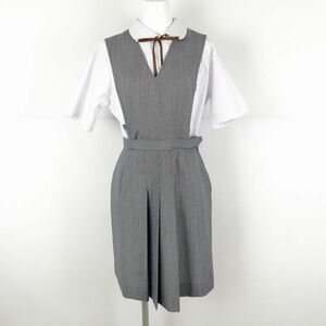 1円 ジャンパースカート 紐タイ 150A ウエスト66 夏物 女子 学生服 中学 高校 制服 中古 ランクC NA0407