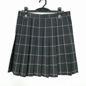 1円 スクールスカート 夏物 w69-丈47 チェック 中学 高校 小野塚秋良 プリーツ 学生服 制服 女子 中古 IN5190