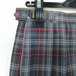 1円 スクールスカート 夏物 w63-丈58 チェック 中学 高校 プリーツ 学生服 制服 女子 中古 IN5197の画像3