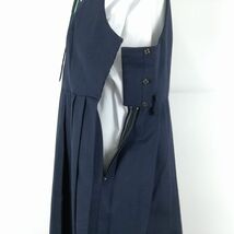 1円 ジャンパースカート 紐タイ バスト86 ウエスト76 冬物 女子 学生服 中学 高校 紺 制服 中古 ランクC EY9584_画像3