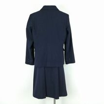 1円 ブレザー スカート リボン 上下4点セット 大きいサイズ 冬物 女子 学生服 中学 高校 紺 制服 中古 ランクC NA0622_画像2