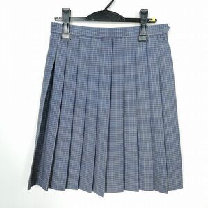 1円 スクールスカート 夏物 w69-丈54 チェック 東京江戸川女子中学高校 プリーツ 学生服 制服 女子 中古 IN5254