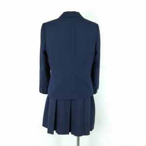 1円 ブレザー スカート 紐タイ 上下4点セット 冬物 女子 学生服 中学 高校 紺 制服 中古 ランクC EY9936の画像2