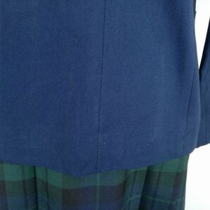 1円 ブレザー チェックスカート リボン 上下4点セット 160A 冬物 女子 学生服 神奈川光丘中学 紺 制服 中古 ランクC NA0683の画像4