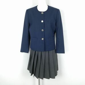 1円 ジャケット スカート 上下2点セット M 富士ヨット 冬物 女子 学生服 東京三鷹第四中学 花紺 制服 中古 ランクC NA0852の画像1