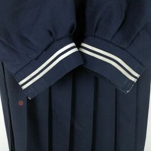 1円 セーラー服 スカート リボン 上下3点セット 175B 大きいサイズ 特大 冬物 白2本線 女子 学生服 中学 高校 紺 制服 中古 ランクC NA0705の画像4