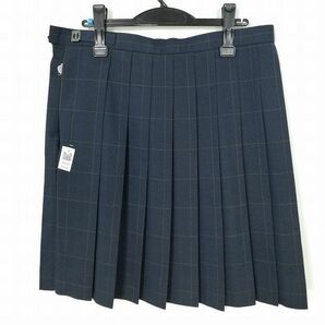 1円 スクールスカート 大きいサイズ 冬物 w78-丈55 チェック 埼玉羽生実業高校 プリーツ 学生服 制服 女子 中古 IN5307の画像2