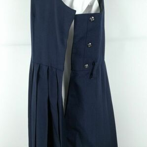 1円 ジャンパースカート リボン バスト94 ウエスト80 冬物 女子 学生服 中学 高校 紺 制服 中古 ランクC NA0360の画像3