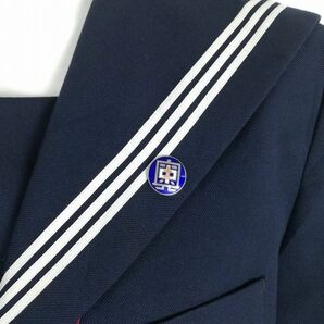 1円 セーラー服 スカート スカーフ 上下3点セット 指定 170A ELLE 冬物 白3本線 女子 学生服 中学 高校 紺 制服 中古 ランクC NA0514の画像5