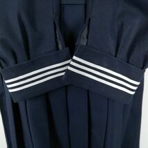 1円 セーラー服 スカート 上下2点セット オリーブデオリーブ 冬物 白3本線 女子 学生服 中学 高校 紺 制服 中古 ランクB NA0533_画像4