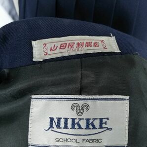 1円 ブレザー スカート リボン 上下4点セット 冬物 女子 学生服 中学 高校 紺 制服 中古 ランクC NA0886の画像4