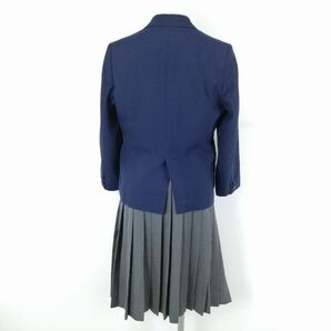 1円 ブレザー スカート 紐タイ 上下4点セット 冬物 女子 学生服 中学 高校 花紺 制服 中古 ランクC NA0875の画像2