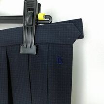 1円 スクールスカート 夏物 w69-丈61 チェック 中学 高校 プリーツ 学生服 制服 女子 中古 IN5451_画像6