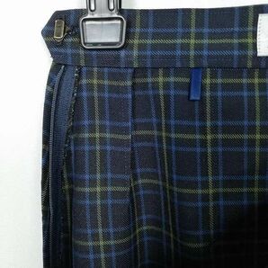 1円 スクールスカート 冬物 w66-丈55 チェック 中学 高校 プリーツ 学生服 制服 女子 中古 IN5553の画像4