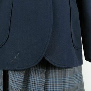 1円 ブレザー チェックスカート リボン 上下4点セット 165AS 冬物 女子 学生服 東京保谷中学 紺 制服 中古 ランクC NA1424の画像7