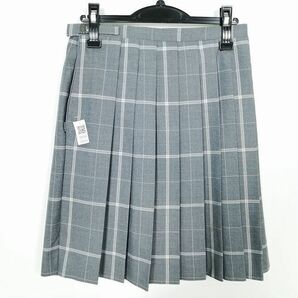 1円 スクールスカート 冬物 w69-丈54 チェック 中学 高校 プリーツ 学生服 制服 女子 中古 IN5558の画像2