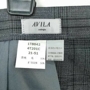 1円 スクールスカート 大きいサイズ 夏物 w78-丈54 チェック 中学 高校 プリーツ 学生服 制服 女子 中古 IN5583の画像5