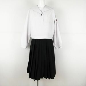 1 jpy sailor suit skirt top and bottom 2 point set large size extra-large can ko- interim clothes woman school uniform middle . high school white uniform used rank C NA0618