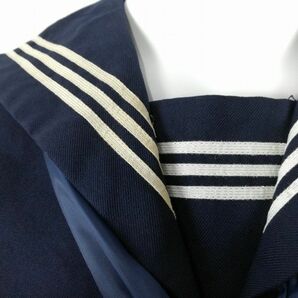 1円 セーラー服 スカート スカーフ 上下3点セット 冬物 白3本線 女子 学生服 茨城水戸第三中学 紺 制服 中古 ランクC NA0847の画像7