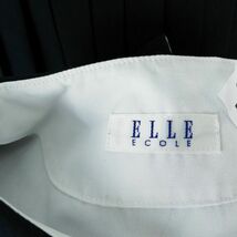 1円 セーラー服 スカート スカーフ 上下3点セット 155A ELLE 夏物 白2本線 女子 学生服 中学 高校 白 制服 中古 ランクB NA0367_画像4