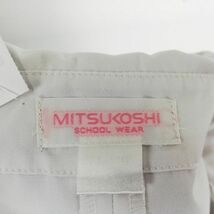 1円 セーラー服 チェックスカート スカーフ 上下3点セット 夏物 赤1本線 女子 学生服 茨城常総学院中学高校 白 制服 中古 ランクC NA1190_画像6