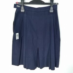 1円 スクールスカート 冬物 w63-丈49 紺 中学 高校 プリーツ 学生服 制服 女子 中古 HK6341の画像2