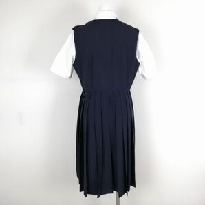 1円 ジャンパースカート バスト94 ウエスト84 夏物 女子 学生服 中学 高校 紺 制服 中古 ランクC NA0718の画像2