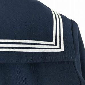 1円 セーラー服 スカート スカーフ 上下3点セット 冬物 白3本線 女子 学生服 中学 高校 紺 制服 中古 ランクC NA1027の画像3