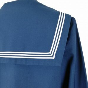 1円 セーラー服 スカート スカーフ 上下3点セット 大きいサイズ 冬物 白3本線 女子 学生服 中学 高校 花紺 制服 中古 ランクC NA1326の画像3